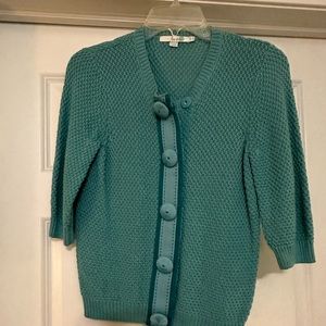 Boden sweater, teal, snap buttons size 6